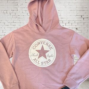 NWT Girls Converse All Star Chuck Taylor Fleeced Cotton Blend Crop Hoodie